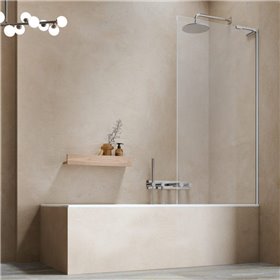 Vixor Gler BS1 Parawan nawannowy stały chrom prawy 90 cm (N07-94090-01-01R)