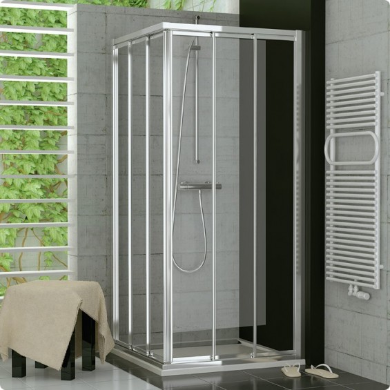 SanSwiss Top-Line TOE3 Drzwi Prysznicowe Narożne NA WYMIAR (60 - 90cm) Szkło Czyste (TOE3GSM15007+TOE3DSM15007)