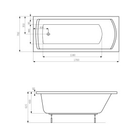 Roca Linea Wanna akrylowa 170x70 cm (A24T034000)