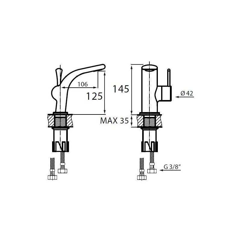 Vedo Cento Bateria umywalkowa Chrom (VBC1001/CH)