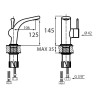 Vedo Cento Bateria umywalkowa z korkiem click-clack Chrom (VBC1001/C/CH)