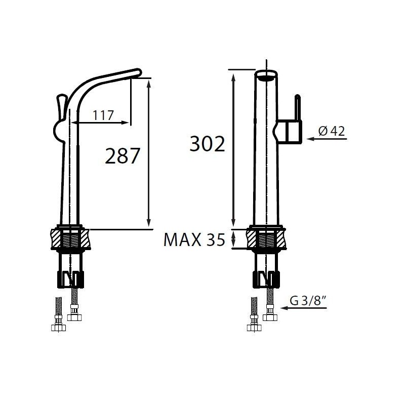 Vedo Cento VBC1003/CH Bateria umywalkowa wysoka