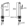 Vedo Cento Bateria umywalkowa wysoka z korkiem click-clack Chrom (VBC1003/C/CH)