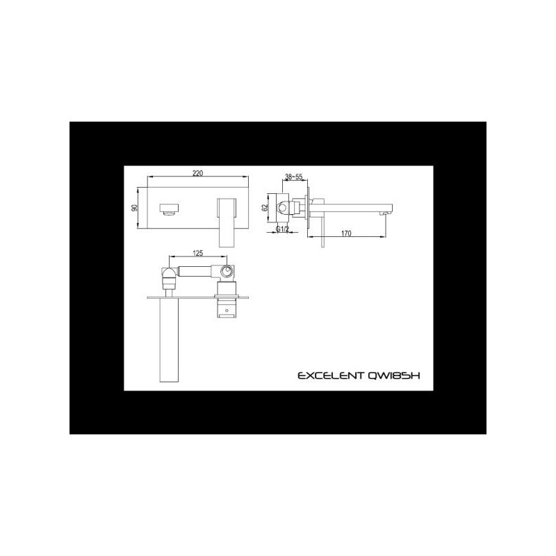Kohlman Excelent QW185H-17CM Bateria umywalkowa podtynkowa