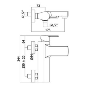 Paffoni Ringo Bateria wannowa ścienna (korpus) RIN022CR