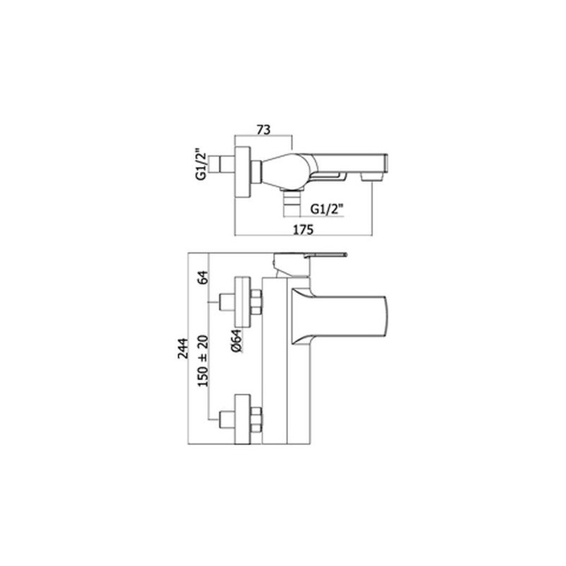 Paffoni Ringo Bateria wannowa ścienna (korpus) RIN022CR
