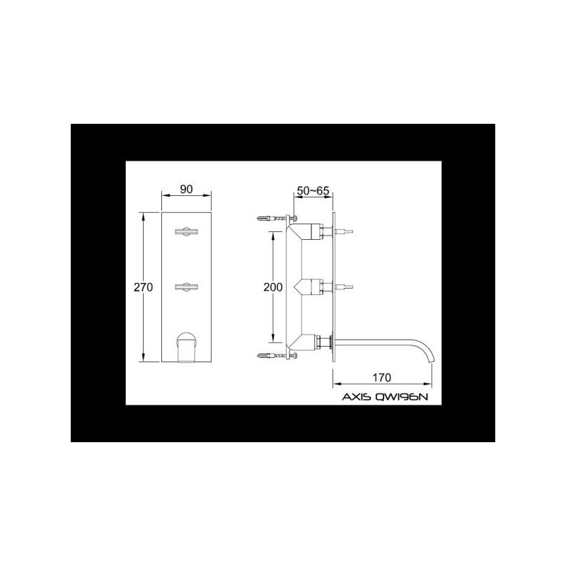 Kohlman Axis QW196N Bateria umywalkowa podtynkowa
