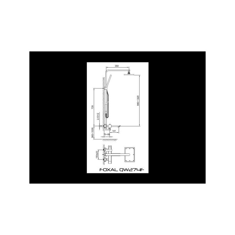 Kohlman Foxal QW274F Zestaw wannowy z termostatem