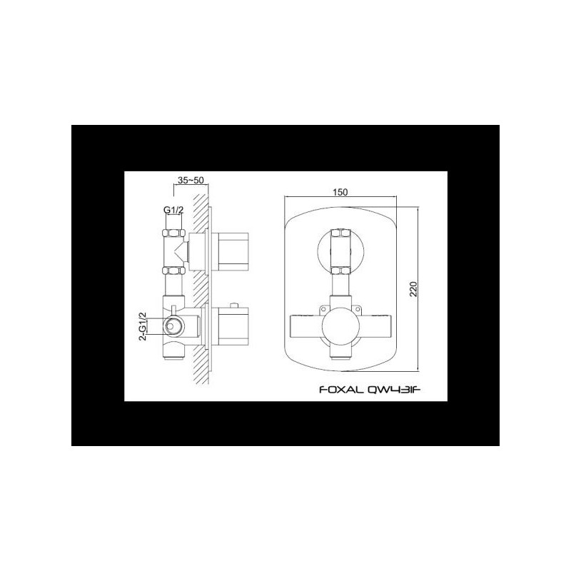 Kohlman Foxal QW431F Bateria prysznicowa podtynkowa z termostatem