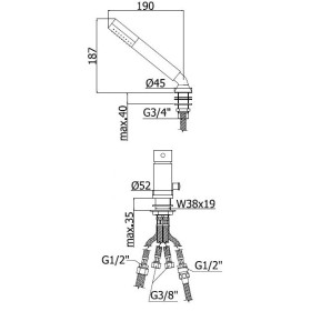 Paffoni Stick Bateria wannowa 2-otworowa (bez wylewki) SK041LCR