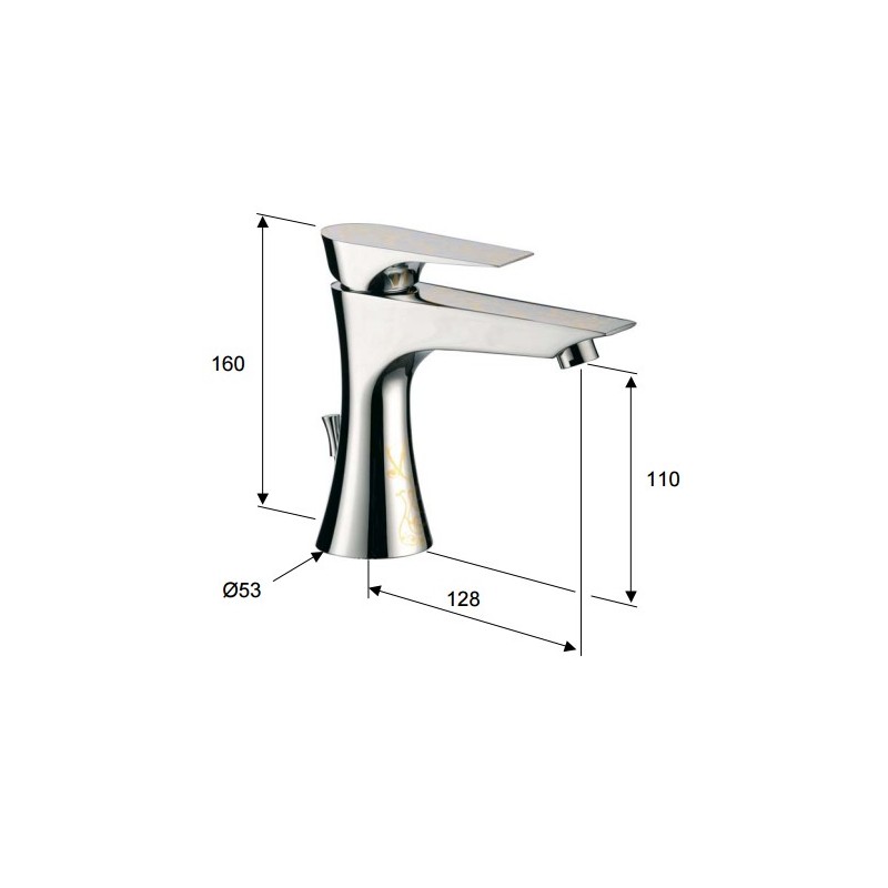 Daniel Diva Bateria umywalkowa pionowa (bez korka) DV606CR