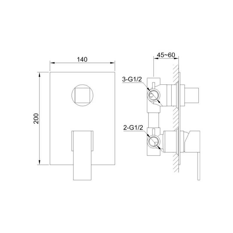 Kohlman Excelent QW211H Bateria prysznicowa podtynkowa