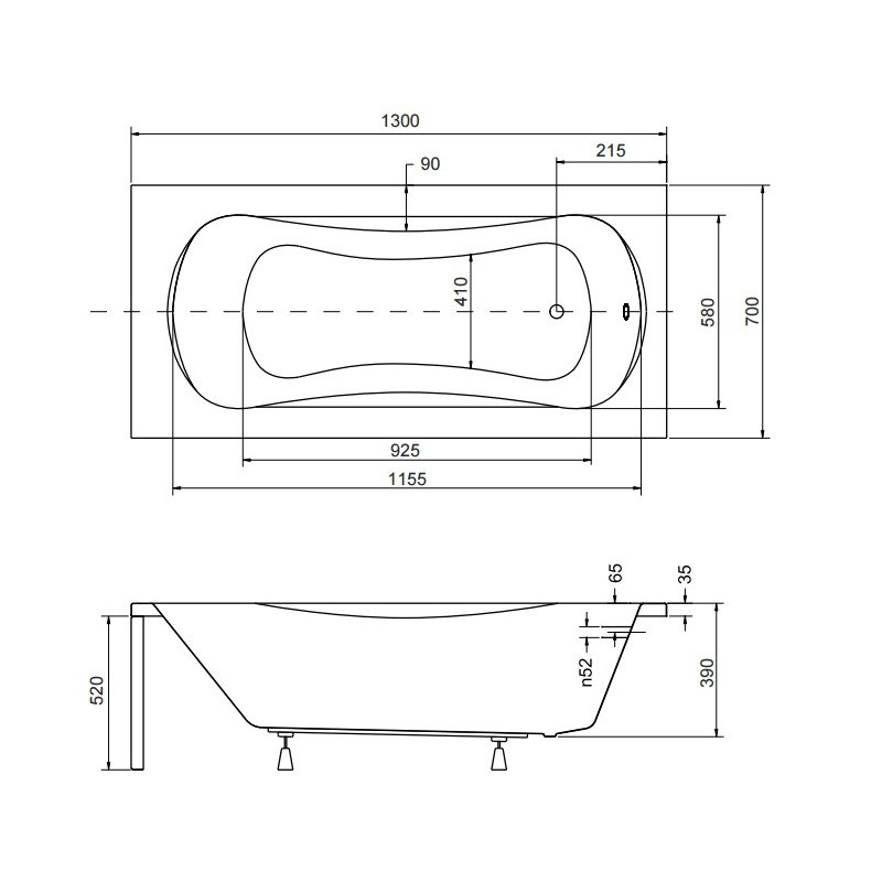Besco Aria Plus Wanna Prostokątna 130x70
