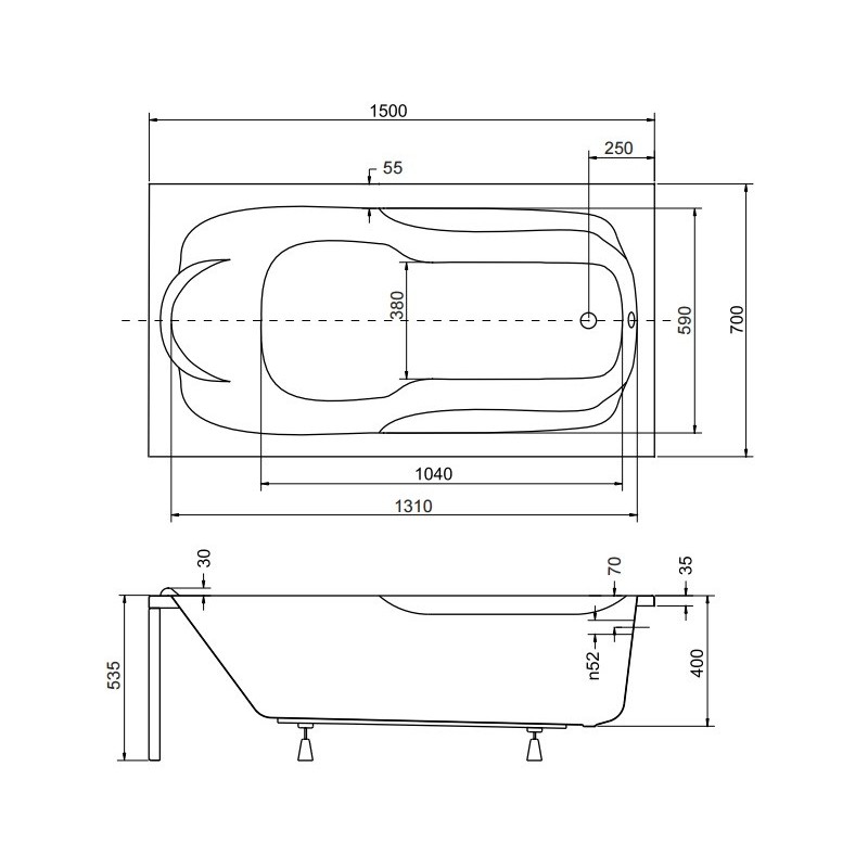 Besco Bona Wanna Prostokątna 150x70