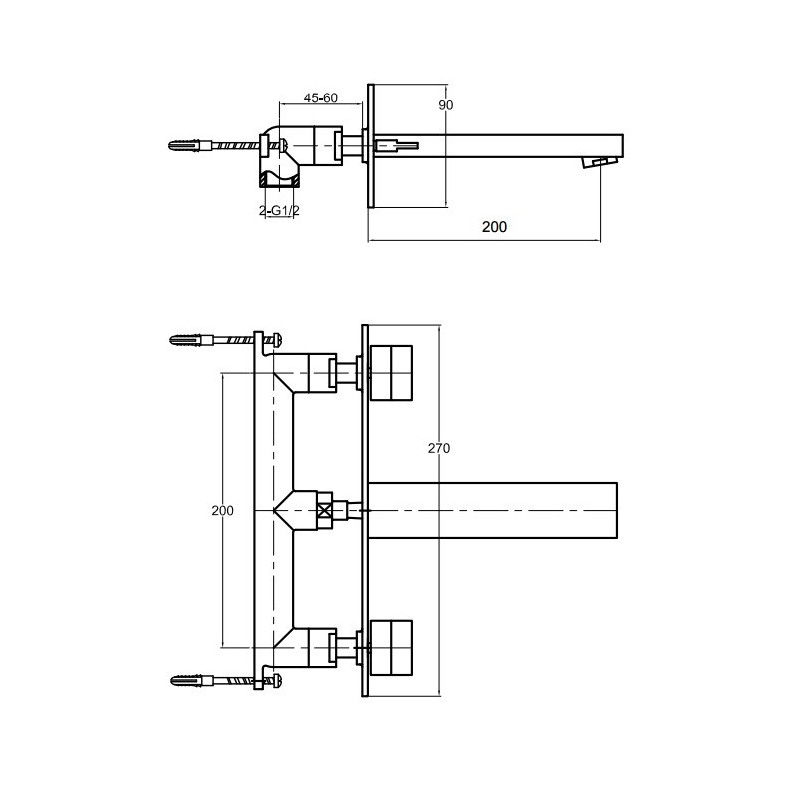 Kohlman Nexen-S SQW198U Bateria umywalkowa
