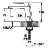 Vedo Sette Bateria bidetowa z korkiem click-clack Chrom (VBS7002/C/CH)