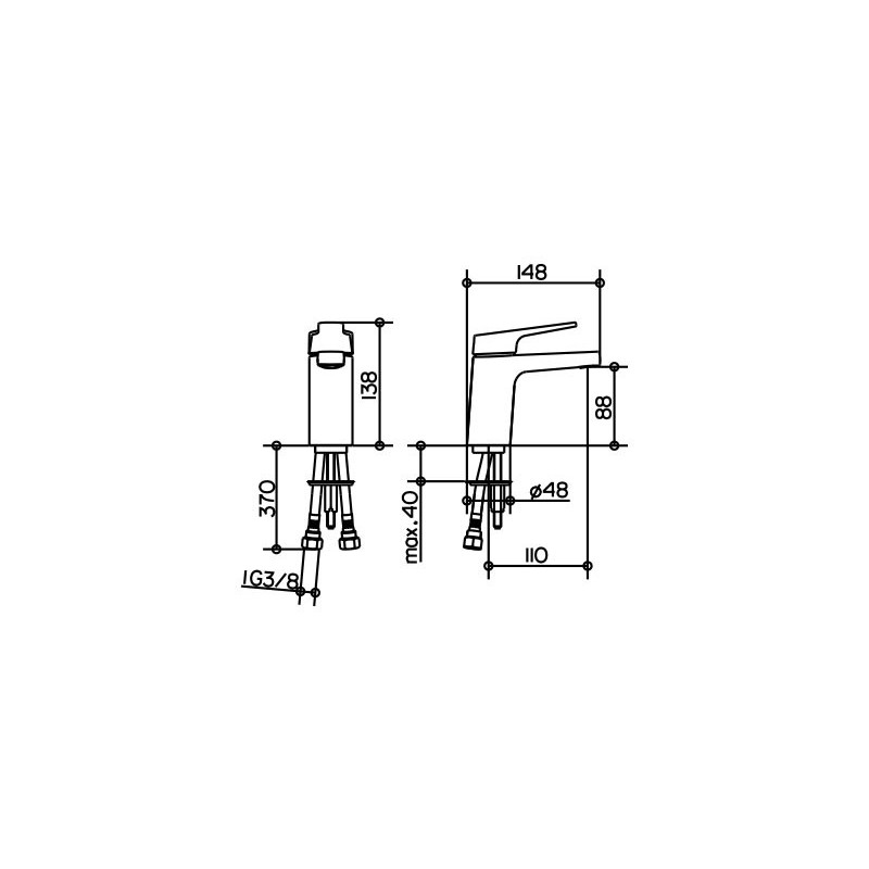 Keuco Collection Moll 52704010000 Bateria umywalkowa z korkiem