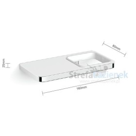 Stella Next uchwyt pojedynczy z półką 16 chrom 08.412