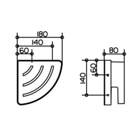 Keuco Collection Moll 12757010001 Półeczka Narożna (antracyt)