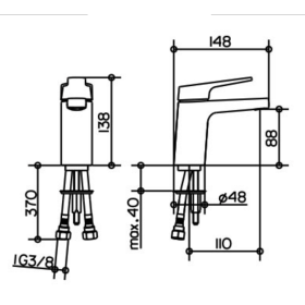 Keuco Collection Moll 52704010100 Bateria umywalkowa bez korka