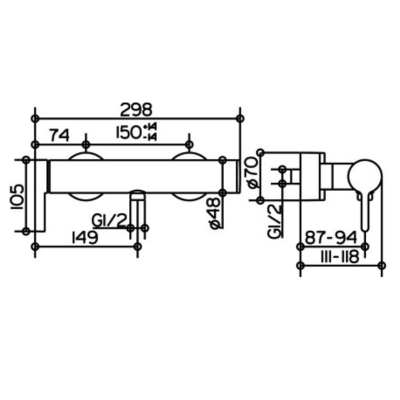 Keuco Edition 400 51524010100 Bateria prysznicowa ścienna (korpus)