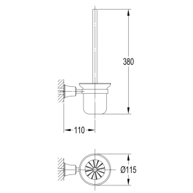 Omnires Art Line Szczotka do Wc Wisząca Chrom (AL53620CR)