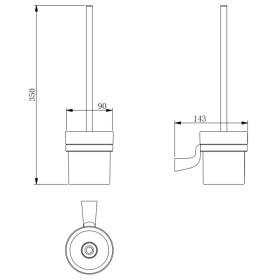 Omnires Saco Szczotka do Wc Wisząca Chrom/Biały (SA54620CRB)
