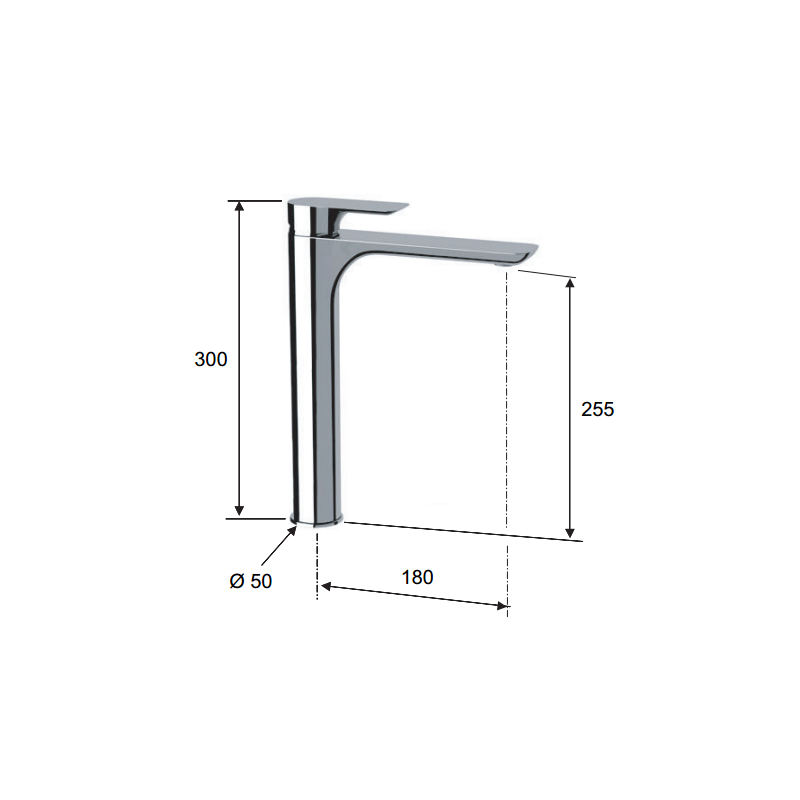 Remer Infinity Bateria Umywalkowa Wysoka (bez korka) IR607BCR Chrom
