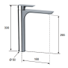 Remer Infinity Bateria Umywalkowa Wysoka (bez korka) IR607BCR Chrom
