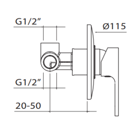 Vedo Lukka VBL2222/20/CH System natryskowy z deszczownicą 20 cm