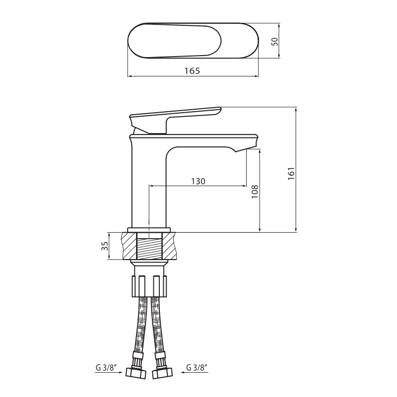 Vedo Otto Bateria umywalkowa Chrom (VBO8001/CH)