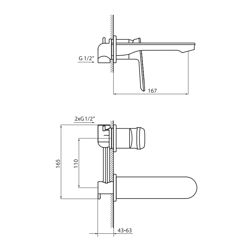 Vedo Otto Bateria prysznicowa podtynkowa Chrom (VBO8014/CH)