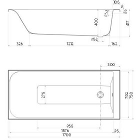Koło Rekord Wanna Prostokątna 170x75 XWP1671