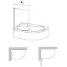 Ravak Rosa Parawan CVSK1 140/150 L profil satyna wypełnienie transparent (7QLM0U00Y1)