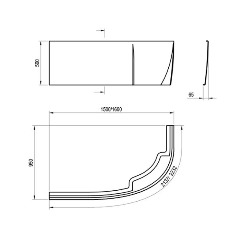 Ravak Rosa 95 Panel A 150 L i Panelkit (CZ55100A00+B23000100N)