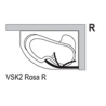 Ravak Rosa Parawan VSK2 140 P profil biały wypełnienie rain (76P7010041)