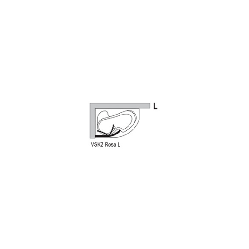 Ravak Rosa Parawan VSK2 140 L profil biały wypełnienie transparent (76L70100Z1)