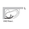 Ravak Rosa Parawan VSK2 140 L profil biały wypełnienie transparent (76L70100Z1)