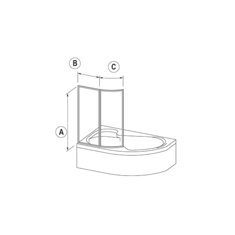 Ravak Rosa Parawan VSK2 140 L profil biały wypełnienie transparent (76L70100Z1)