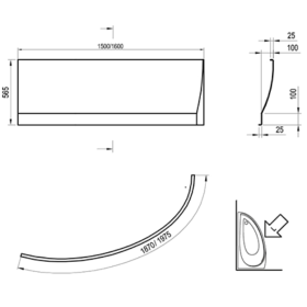 Ravak Avocado Panel A 160 L i Panelkit (CZQ1000A00+B28000000N)