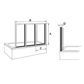 Ravak Parawan VS3 115 profil biały wypełnienie transparent (795S0100Z1)
