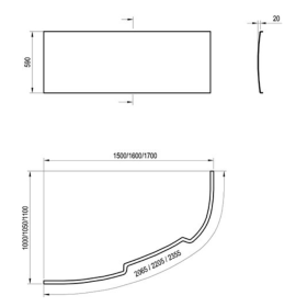 Ravak Asymmetric Panel 170 L (CZ48100000)