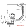 Ravak Syfon wannowy z przelewem 570 Click-Clack chrom (X01377)