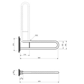 Koło Lehnen Funktion Poręcz WC Ścienna łukowa uchylna 85 - Uchwyt L1061102