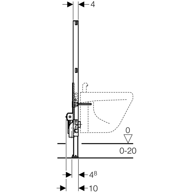 Geberit Duofix stelaż podtynkowy do bidetu 50/98/10 cm (111.535.00.1)