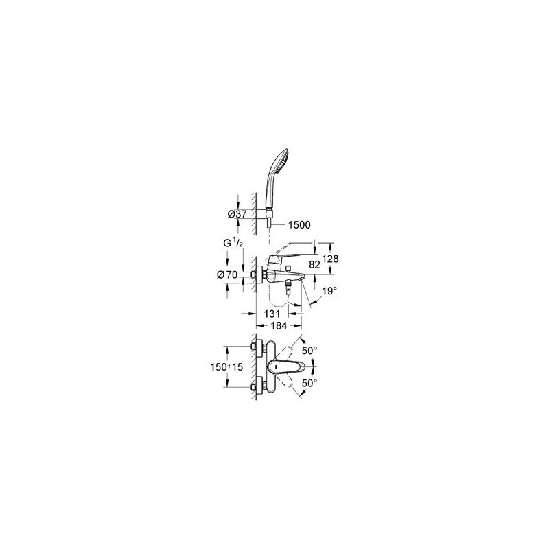 Grohe Eurodisc Cosmopolitan Bateria Wannowa 33395002