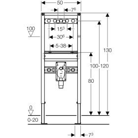 Geberit Duofix stelaż podtynkowy dla umywalki z baterią ścienną 50/130/7.5 cm (111.477.00.1)