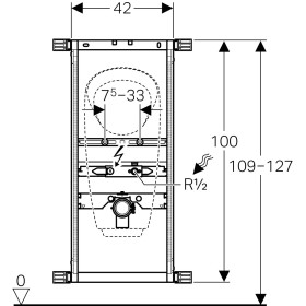 Geberit Kombifix stalaż do pisuaru uniwersalny 42/109–127/8–12.5 cm (457.686.00.1)