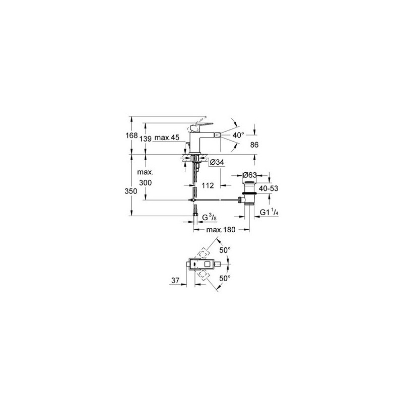 Grohe Eurocube Bateria Bidetowa 23138000
