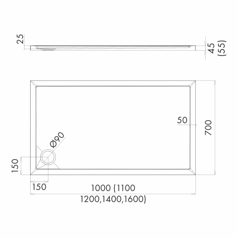 Schedpol Corrina New 3.4366 Brodzik akrylowy prostokątny 70x120